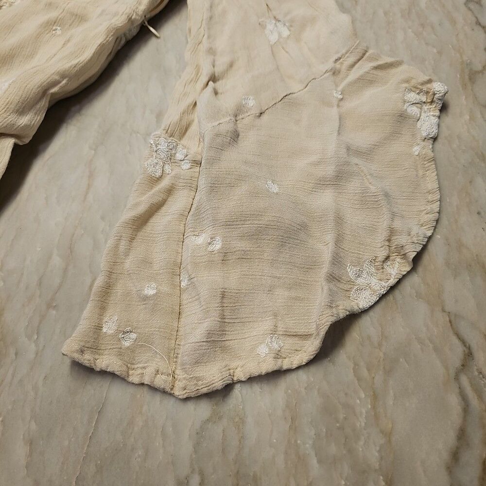 Free People Dress Size 0 Almond Jasmine Embroidered Kimono Fit Flare OB456149 - Picture 7 of 14